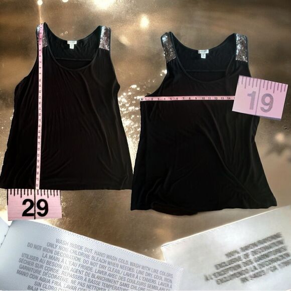 Old Navy l Black w/ Silver Sequin Tank Top l XL l EUC - Picture 3 of 7